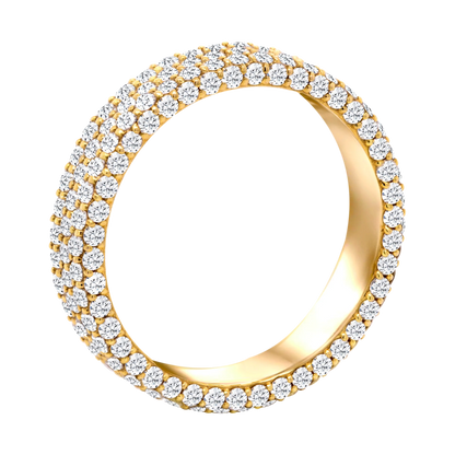 14k Gold Triple Row Lab-Grown Diamond Eternity Band