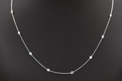 14k Gold Standard Stationed Lab-Grown Diamond by the Yard Necklace